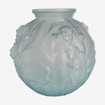 Vase boule bleu