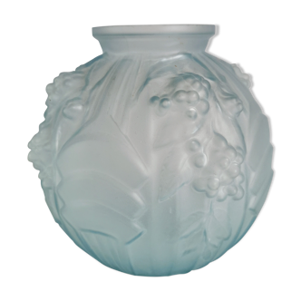 Vase boule bleu