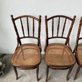 Set of 4 Fischel cane bistro chairs