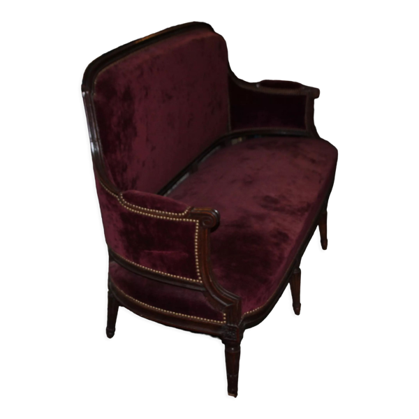 Canapé rouge bordeaux style louis XV — Beyit