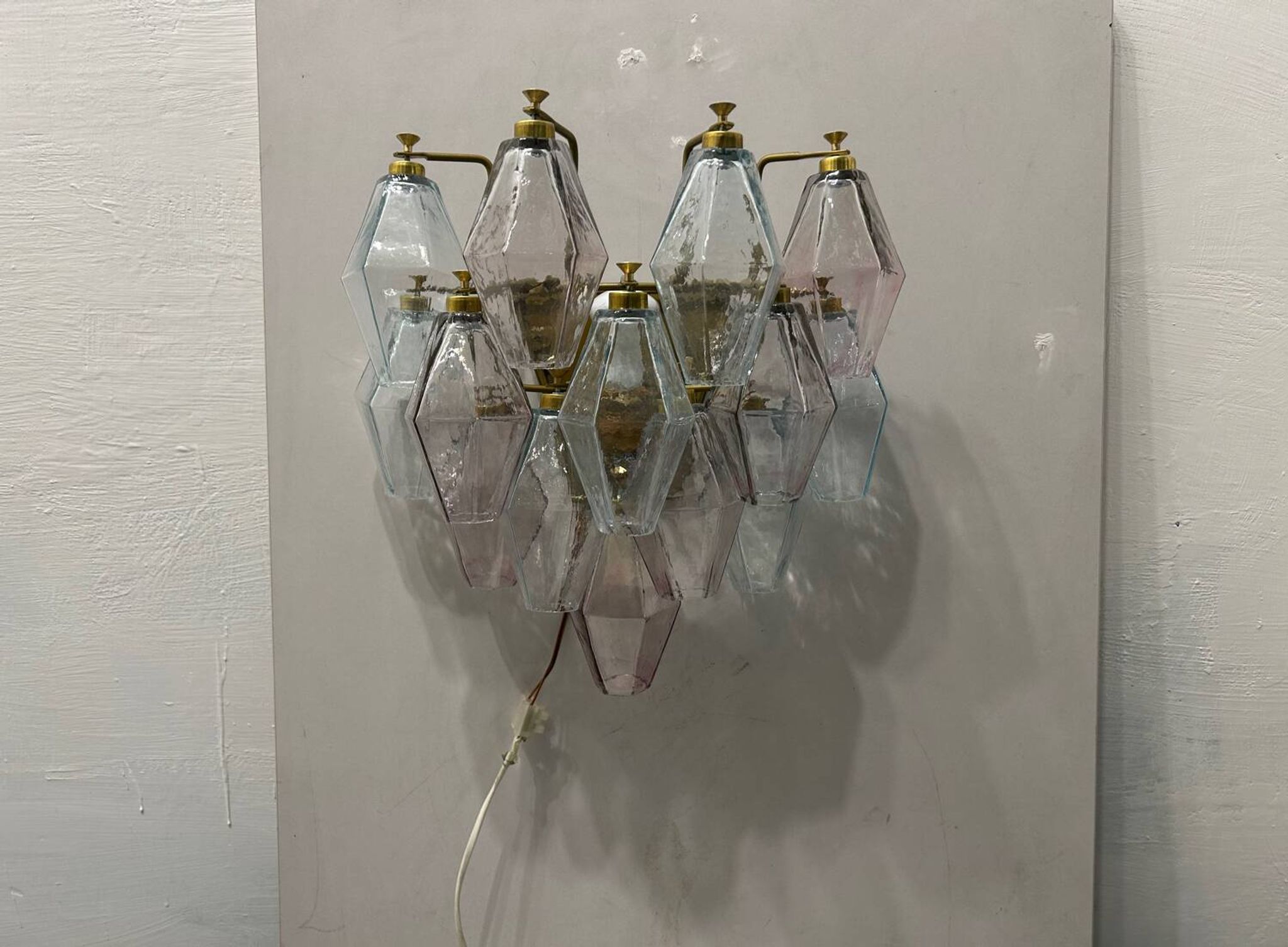 Murano Glass Polygon Sconces Set of 2