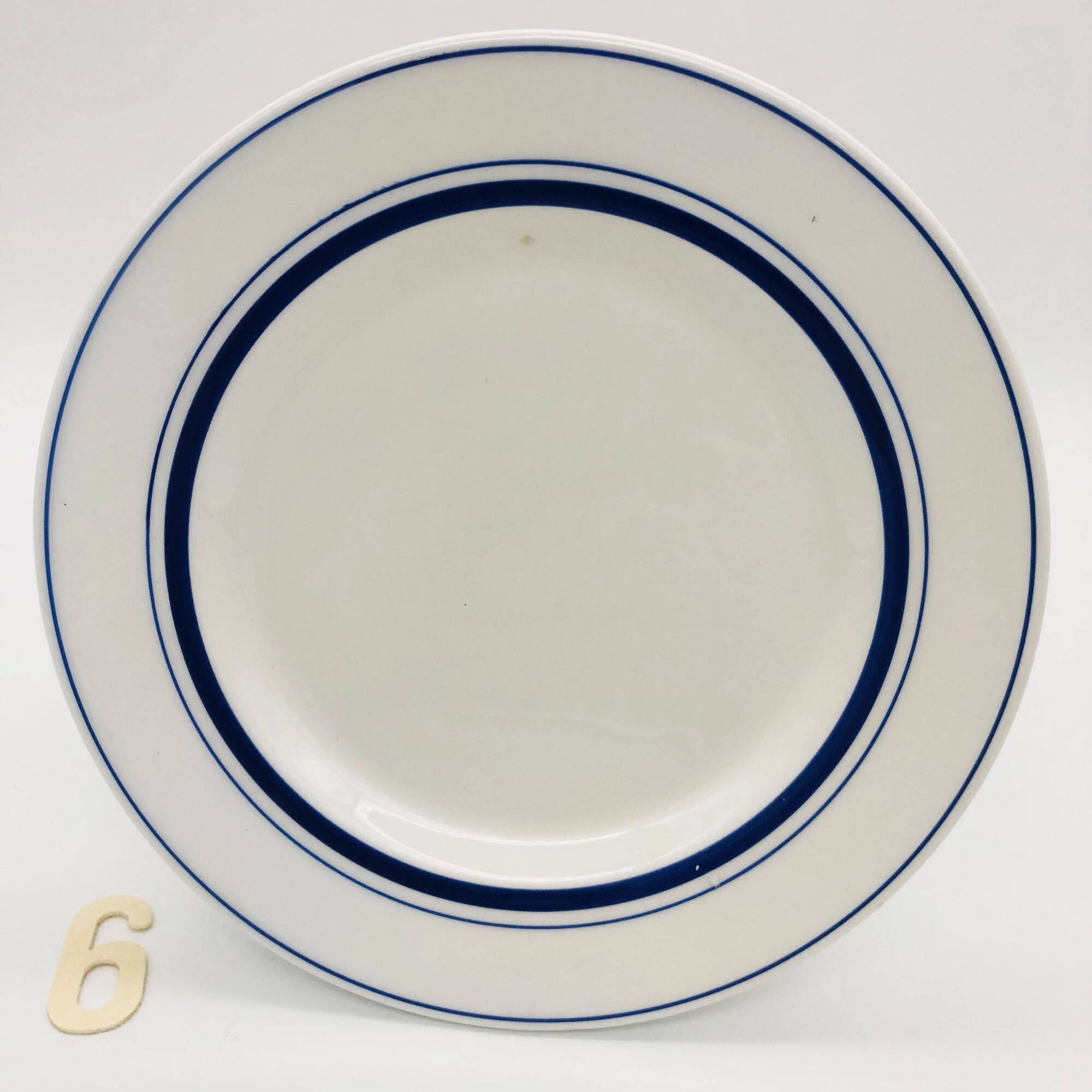 6 Assiettes dessert Quadrifoglio - Italy - Liseré bleu.