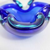 Blue Murano glass ashtray