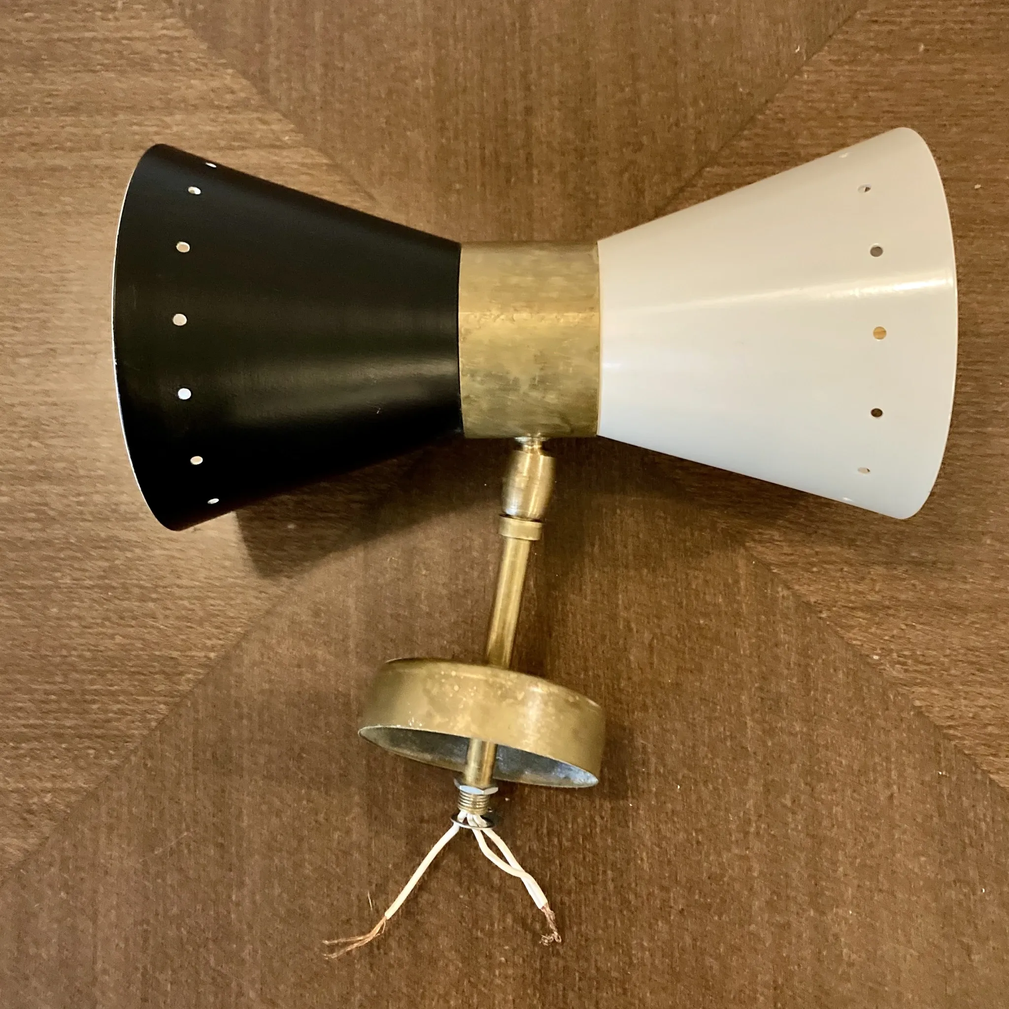 Vintage wall lamp "Diabolo" – 1950s style - black and white