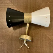 Vintage wall lamp "Diabolo" – 1950s style - black and white