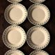 A set of 8 small plates Terre de Fer flowers green Choisy le Roi