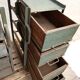 Pair of vintage industrial metal and wood lockers