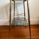 Smoked glass and gilded brass trolley