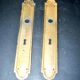Set of 2 vintage hardware handle lock entries in gold-plated brass with pearl decor