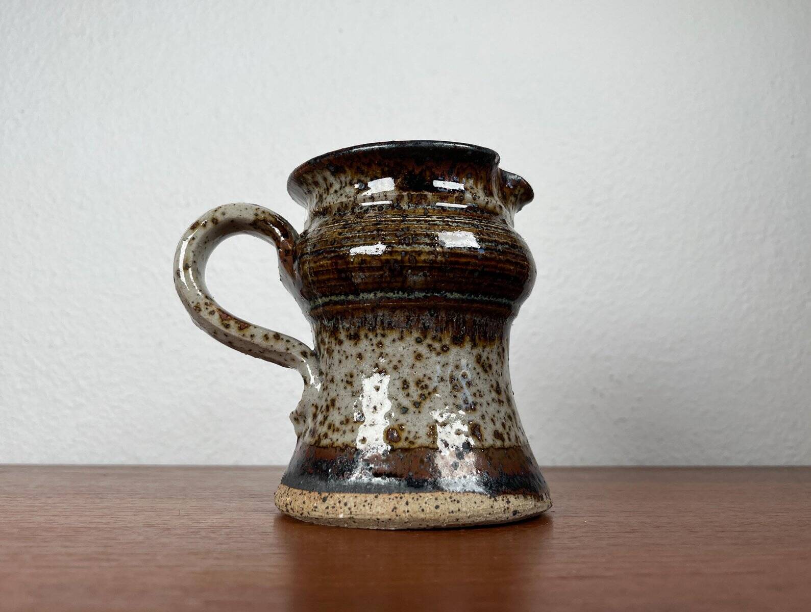 Ceramic workshop carafe vase from mid-century Danish design by Erik Askholm, 1960s.