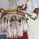 6-light hot air balloon chandelier with crystal pendants, late 19th century