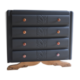 Retro charcoal grey chest of drawers