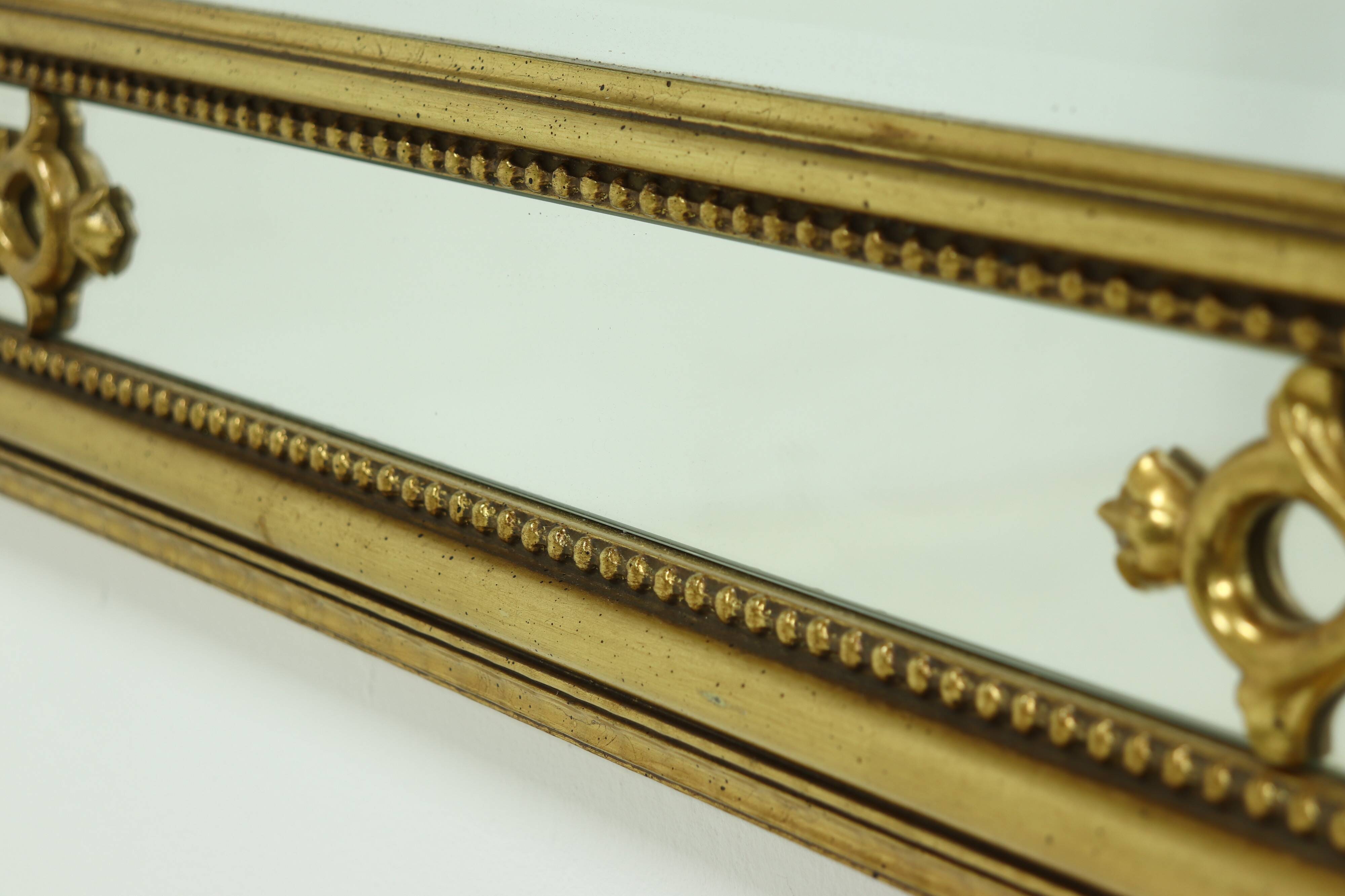 Large Decorative Gold Plated Mirror by Deknudt Belgium 1980s