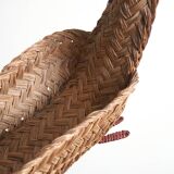 Corbeille à fruits "coq" en osier années 70