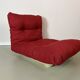 Vintage red shell lounge chairs from the 70s mid-century retro.