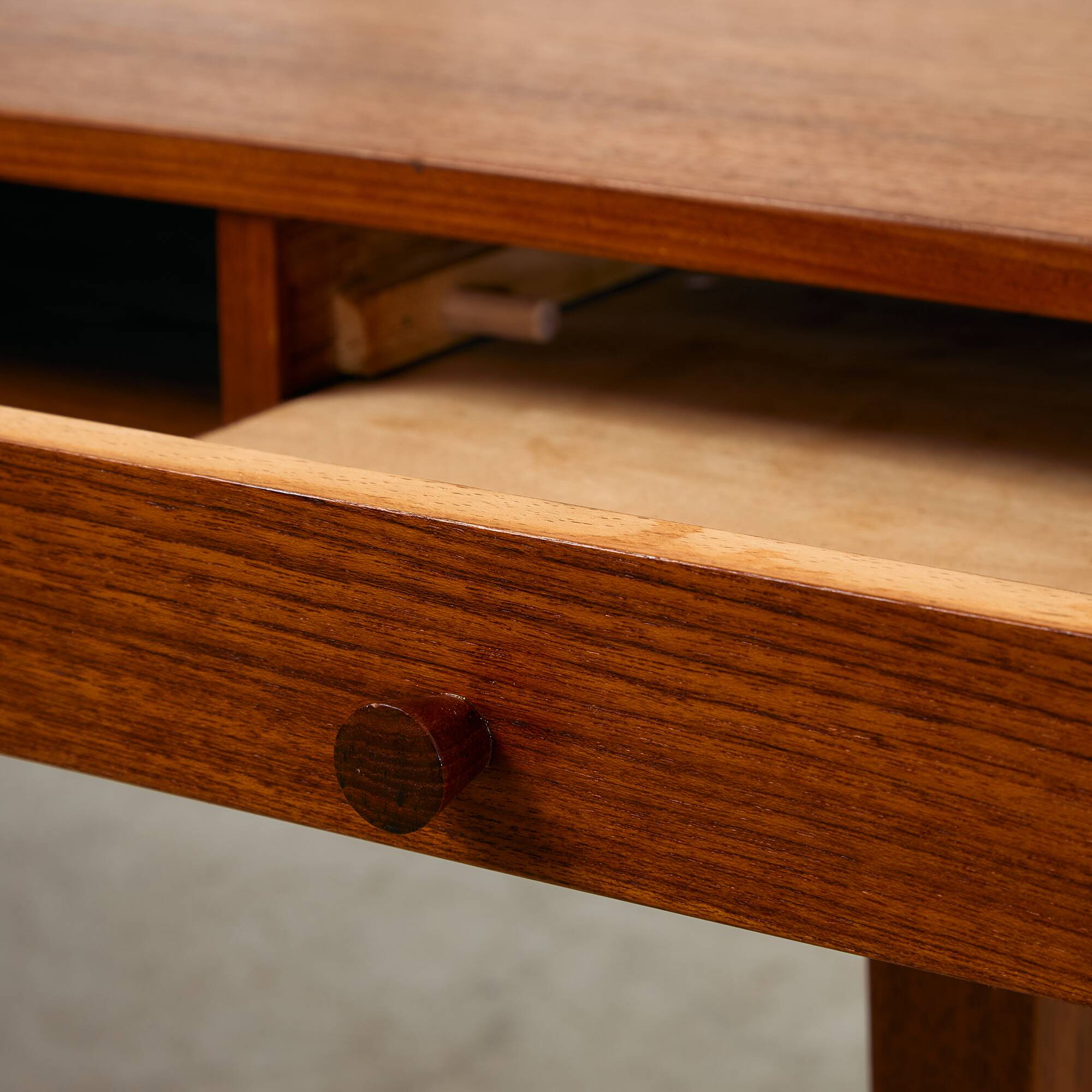 1950s Danish Teak Coffee Table with Drawers and Pull-Out Tray