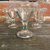 Set of 6 Ice Cream Bowls FIDENZA VETRARIA Moulded Glass Petal Shape It