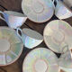 Iridescent vintage coffee service Digoin Sarreguemines
