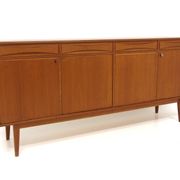 Scandinavian enfilade in teak, Möbelfabriken Linden, Horda, Sweden, 1960.