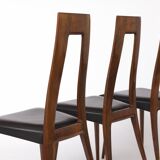 Set of 4 Vintage German Dining Chairs, 1960s, Ernst Martin Dettinger, Veil