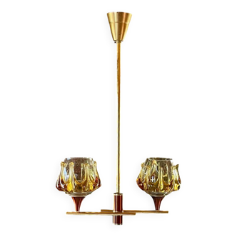 Chandelier, pendant light, vintage ceiling light, Space Age, Murano by "Carlo Nason"