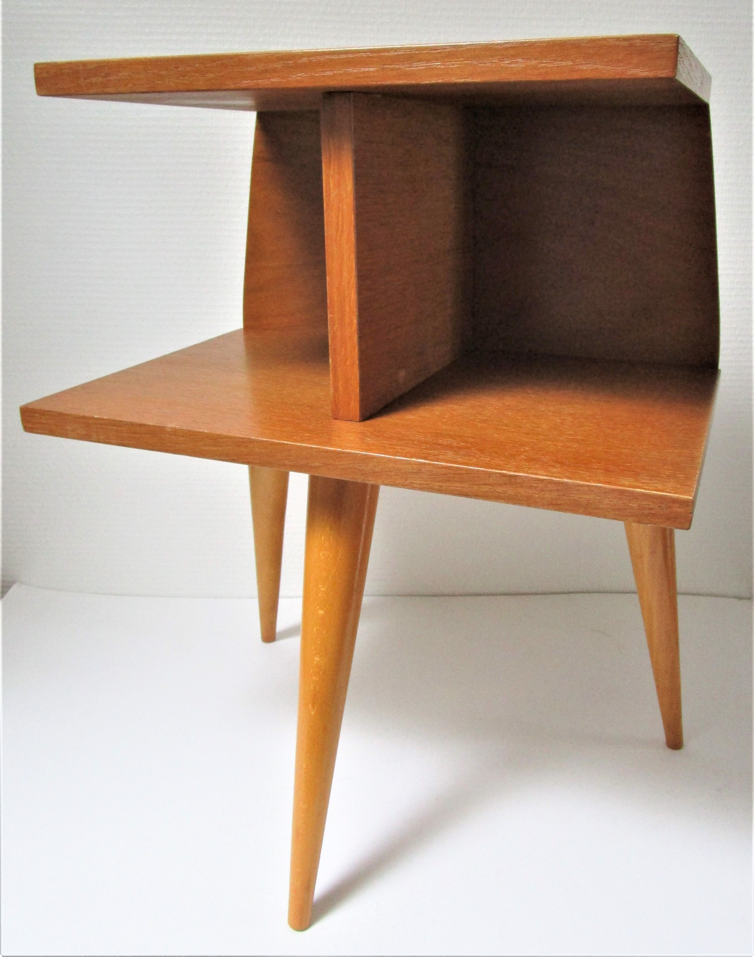 Light wood tripod bedside  1960
