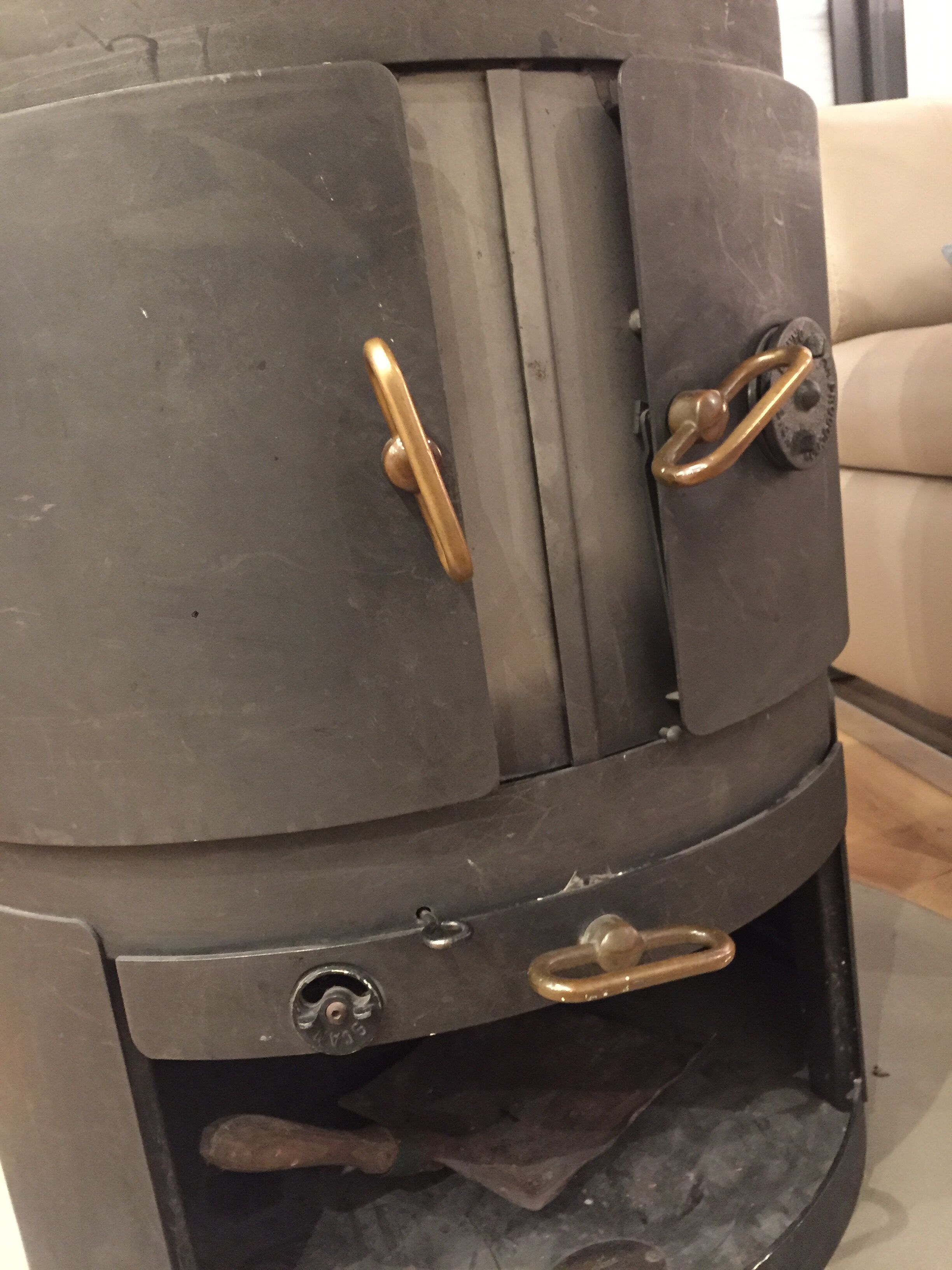 Vintage cast iron wood stove from the brand SCAN production
