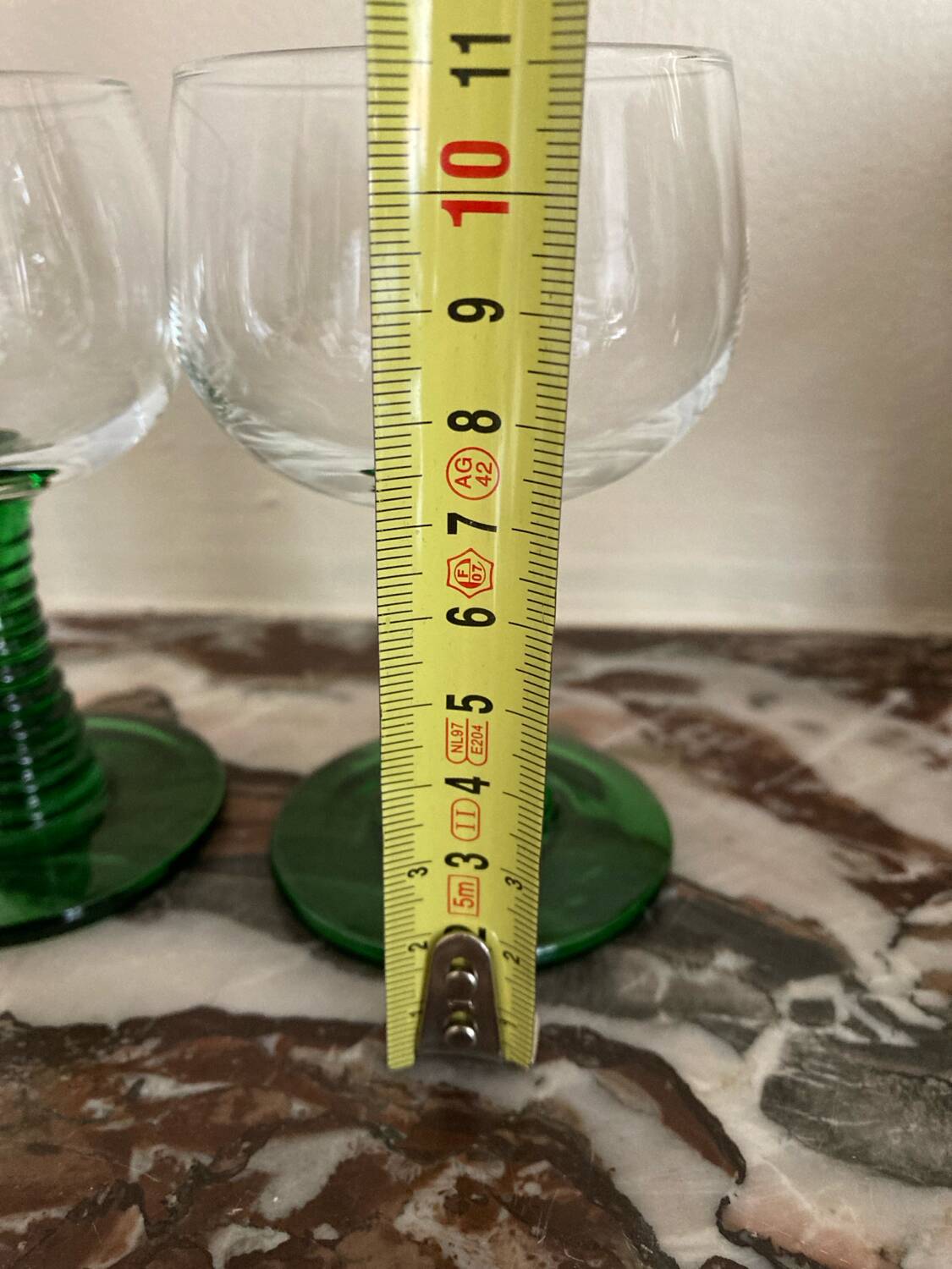 Roemer green stemmed glasses