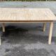 Scandinavian extendable dining table stripped in raw solid wood 1990
