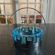 glass and hammered metal pocket emptier