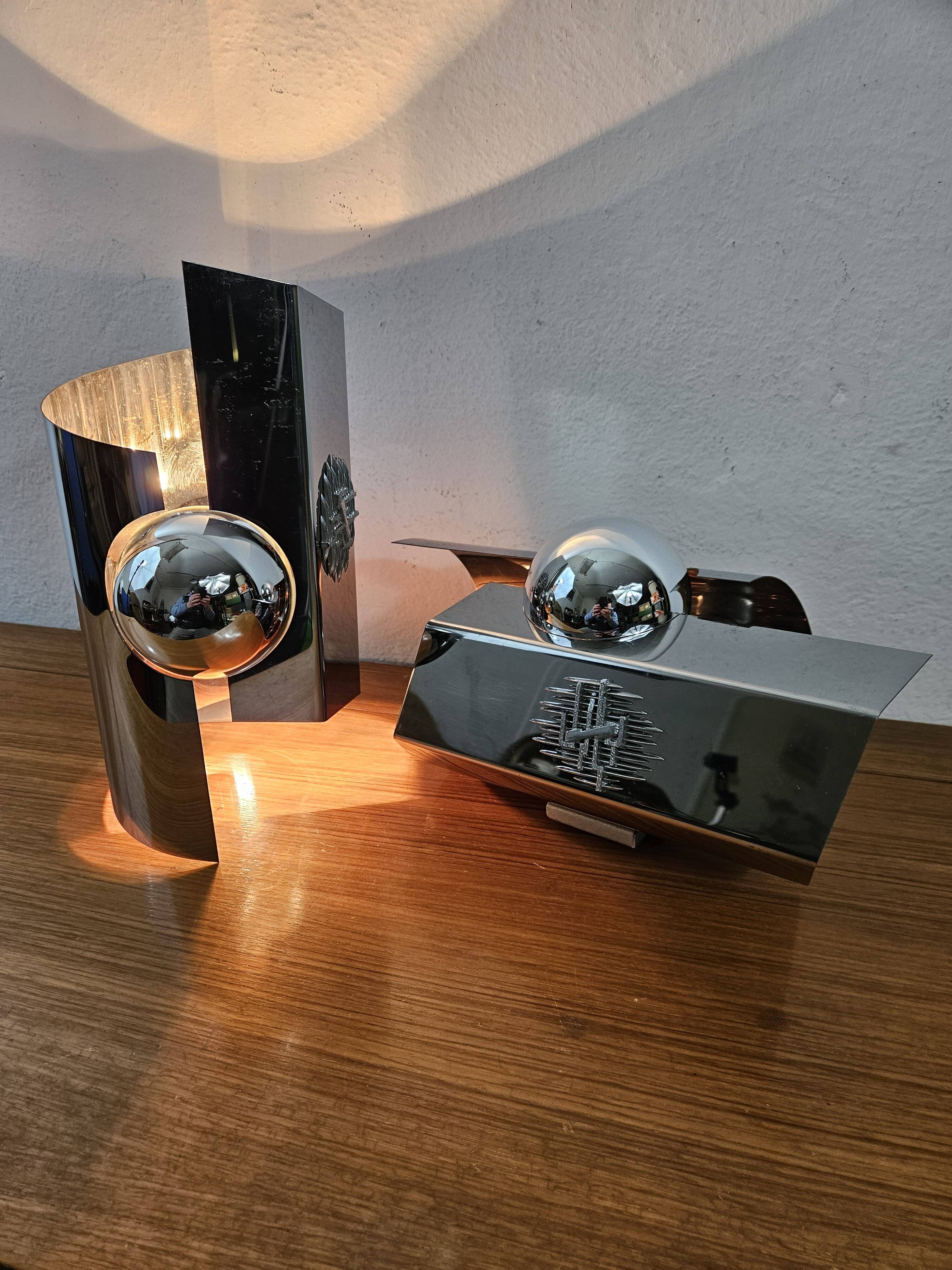 Vintage chrome wall lights - 70'S design