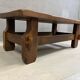 Brutalist coffee table in solid oak, 1970s