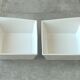Two asymmetrical square gratin dishes BCI numbered, Made in France