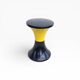 Yellow/black Tam Tam stool branded Massonnet Stamp n/j