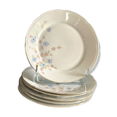 6 assiettes à dessert en porcelaine en très bon état