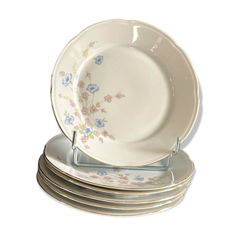 6 dessert plates in porcelain in very good condition.