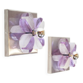 Pair of brutalist Murano glass wall lamps by Albano Poli for Poliarte