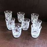 Set of 8 mini liqueur glasses Art Deco style France