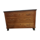 Commode empire en merisier avec un marbre noir