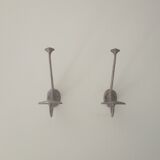 Pair of aluminum coat hooks 70s