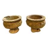 Pair C19th Soft Stone Urns