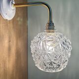 Vintage moulded glass elbow wall light