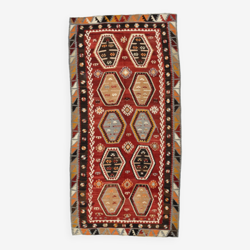 5x10 tribal handmade kilim rug, 156x310cm