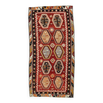 5x10 tribal handmade kilim rug, 156x310cm