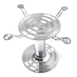 Chromed Metal Dining Table with a Round Tempered Glass Top, Italy