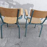 Paire de fauteuils de maître d'école