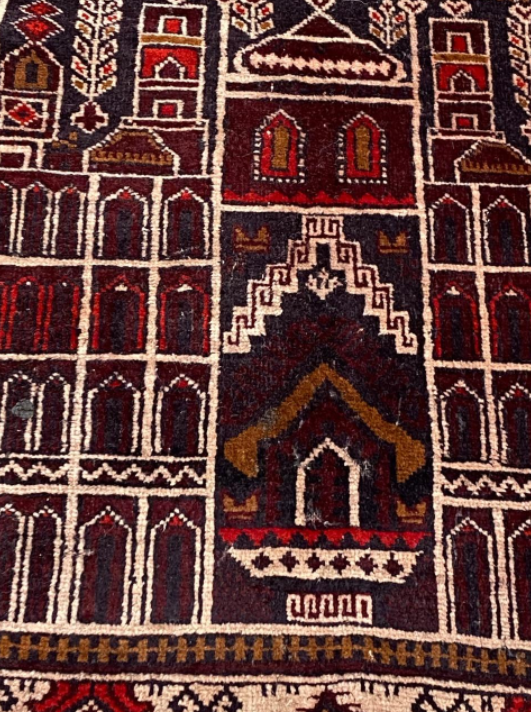 Afghan carpet Baluch vintage 140x86cm