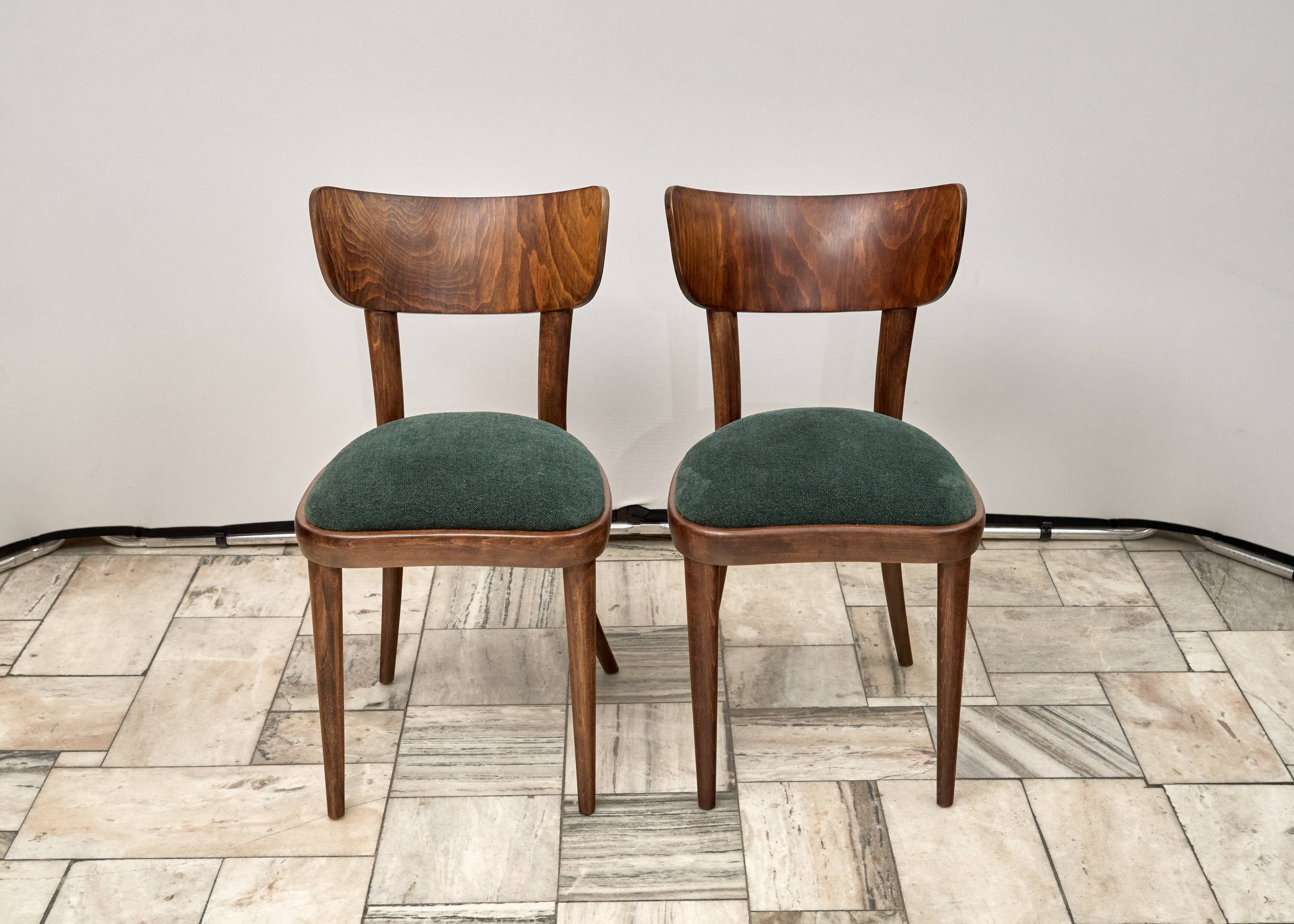 Set of 4 Thonet Chairs, 1950s, Czechoslovakia