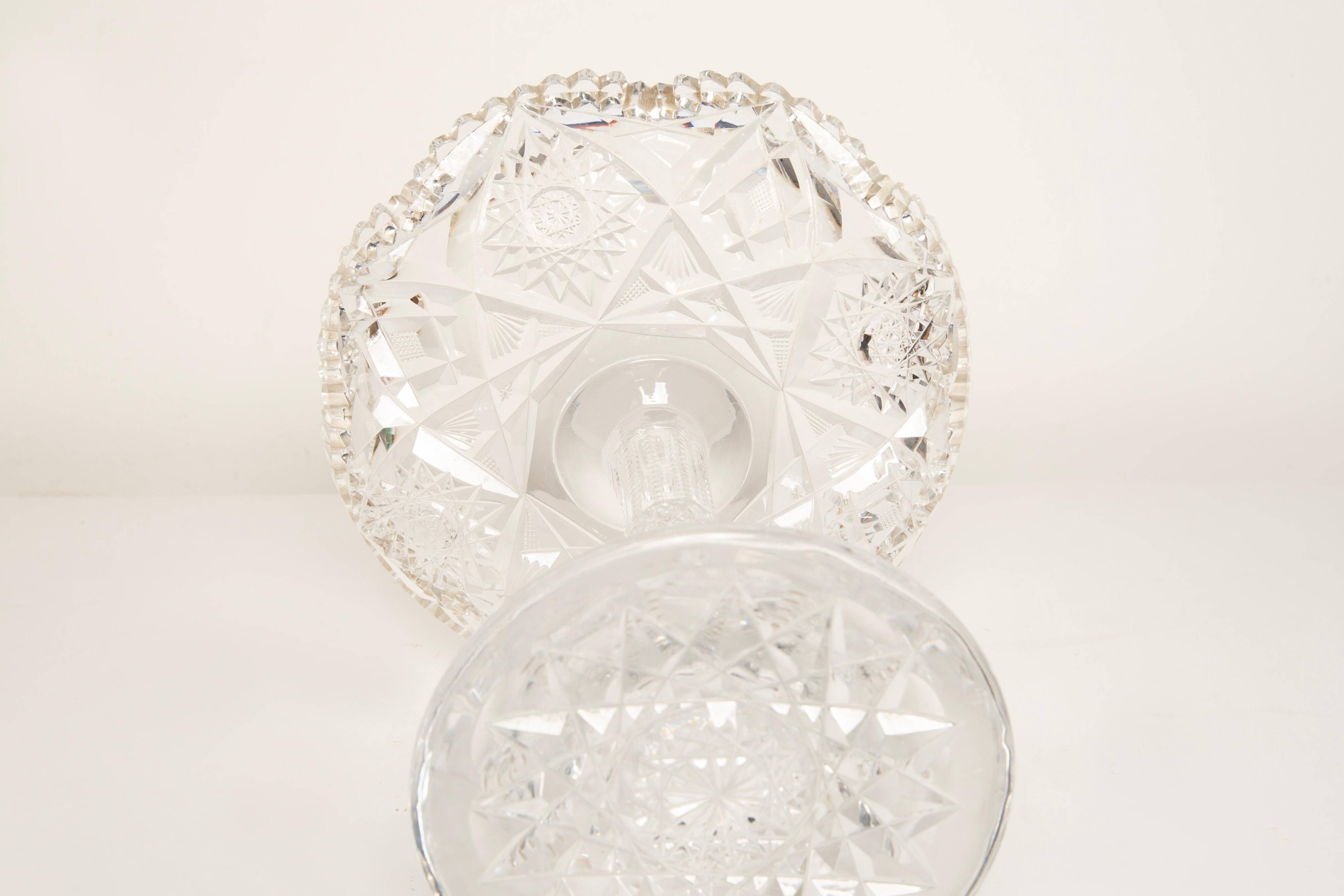 Vintage Transparent Decorative Crystal Plate, Italy, 1960s