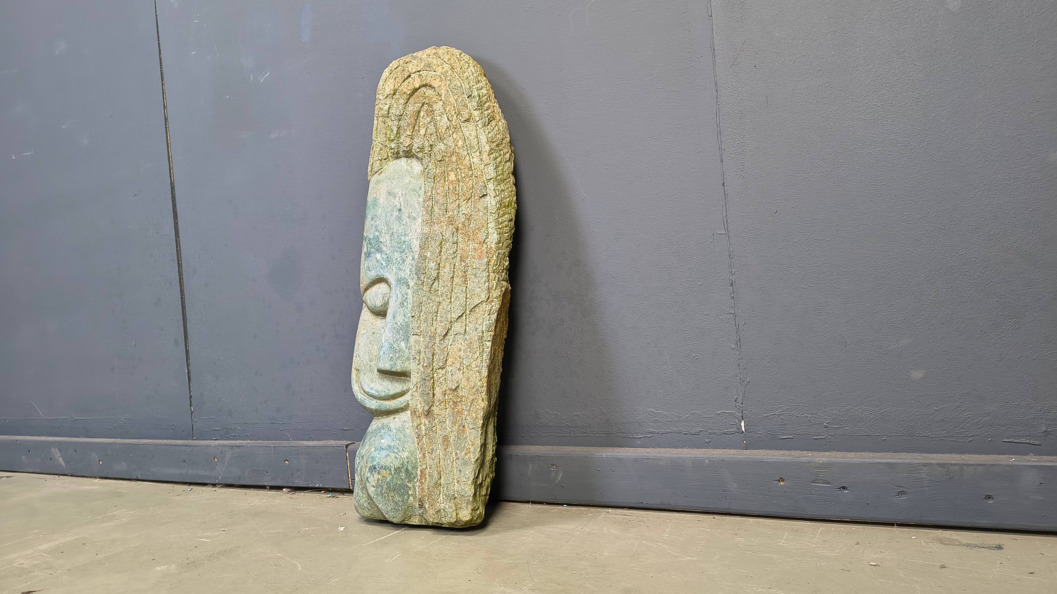 Vintage natural stone sculpture by Peter Munetsi, 1970s